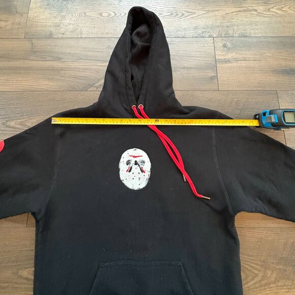 Shoe Palace x Friday The 13th Black Hooded Sweatshirt Jason Voorhees Size Large - Picture 2 of 14